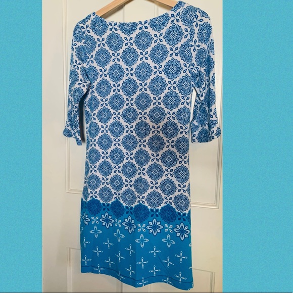 Hatley Lucy Shift Dress in Aqua Compass Rose - Picture 3 of 4